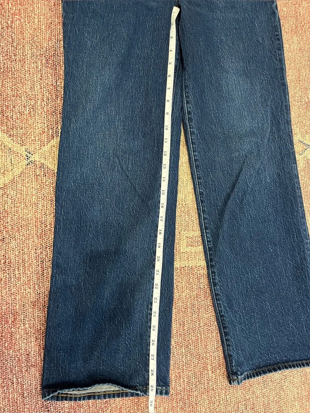 J crew mid rise button fly full length wide leg jeans in medium wash size 28/6